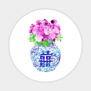 Blue and white china vase Magnet